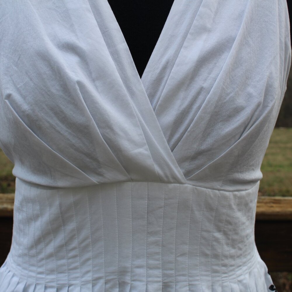 Summer SUNDRESS Party Business Classy Comfy Cotton Black - White Floral Pockets! - Picture 2 of 8